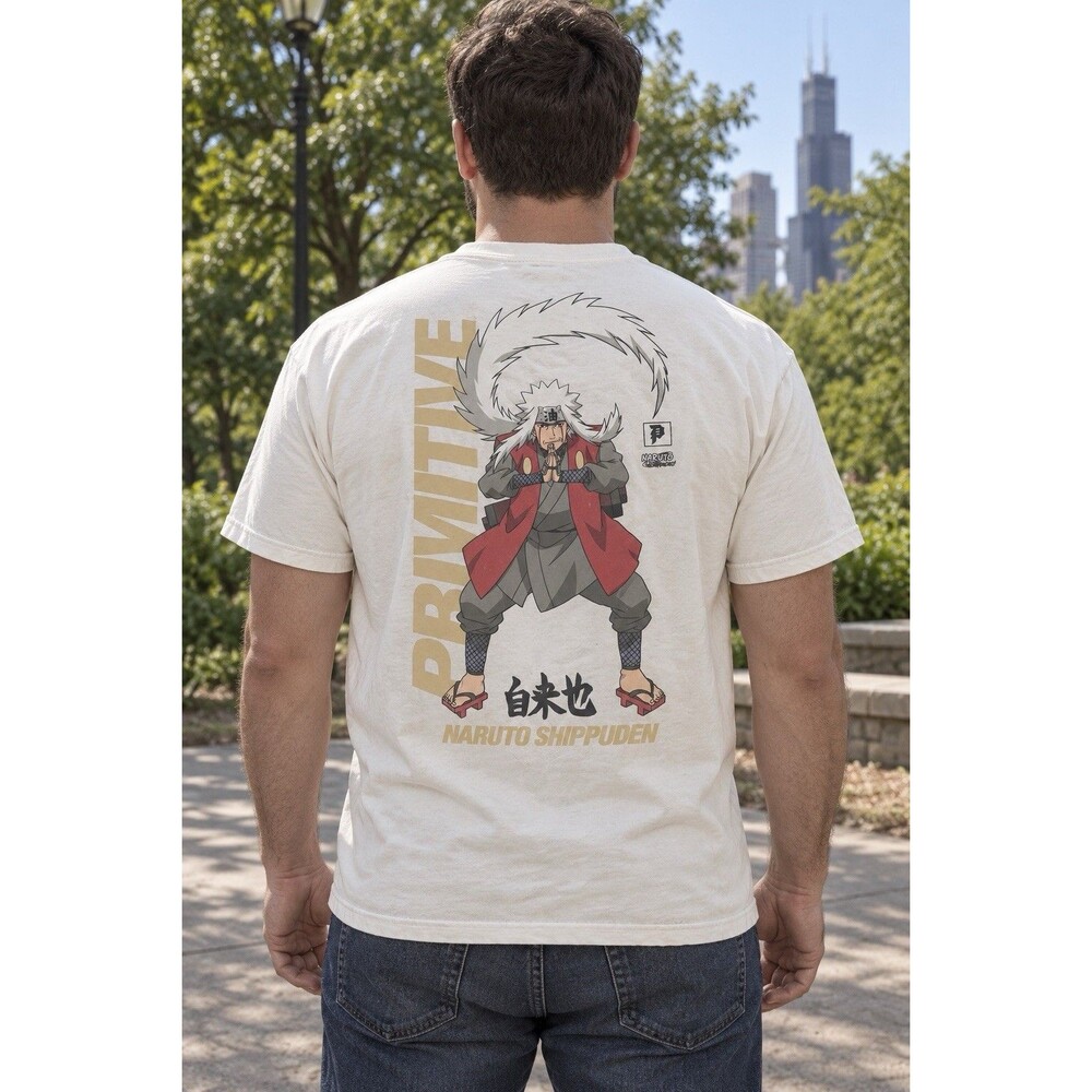 Primitive x Naruto Shippuden Jiraiya Men’s T-Shirt Large White Anime Graphic